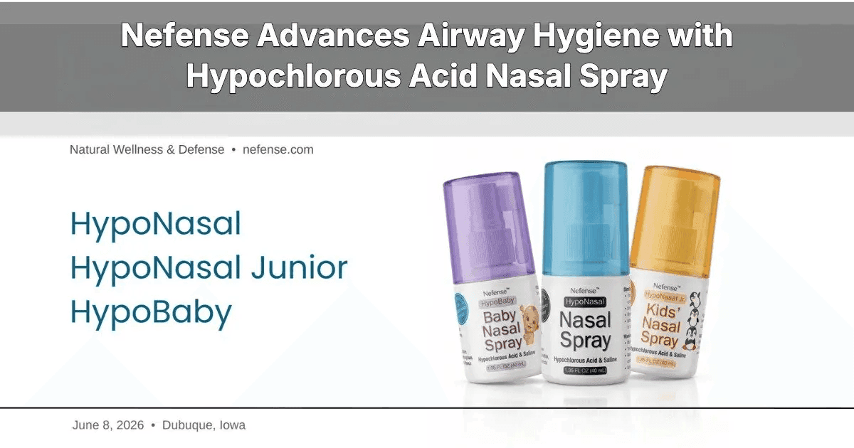 Nefense Launches Hypochlorous Acid Nasal Spray Line for Age-Specific Airway Health