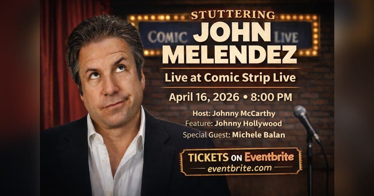 Stuttering John Melendez to Headline Comic Strip Live in NYC on April 16